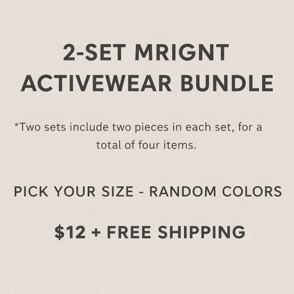 2-Set MRIGNT Activewear Bundle/ Pick Your Size/Random Colors|$12 & Free Shipping